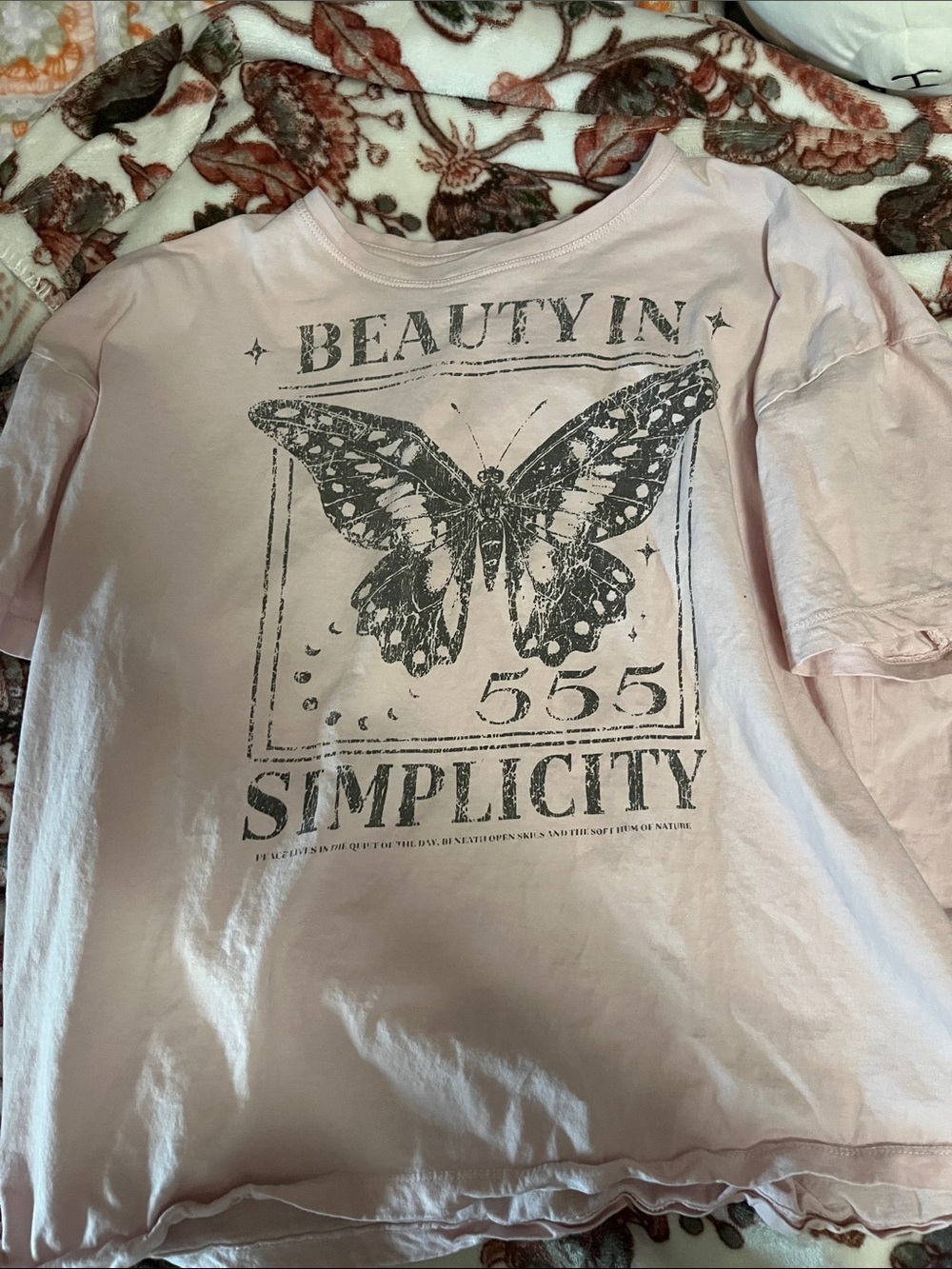 Streetwear Society Light Pink Short Sleeve Butterfly Tee